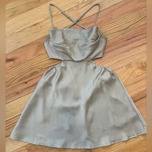 Mable Beige Satin Dress